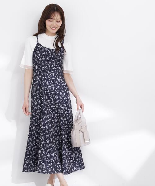 【新作】Desigual. ネイビー花柄キャミワンピース PROPORTION BODY DRESSING（プロポーションボディドレッシング