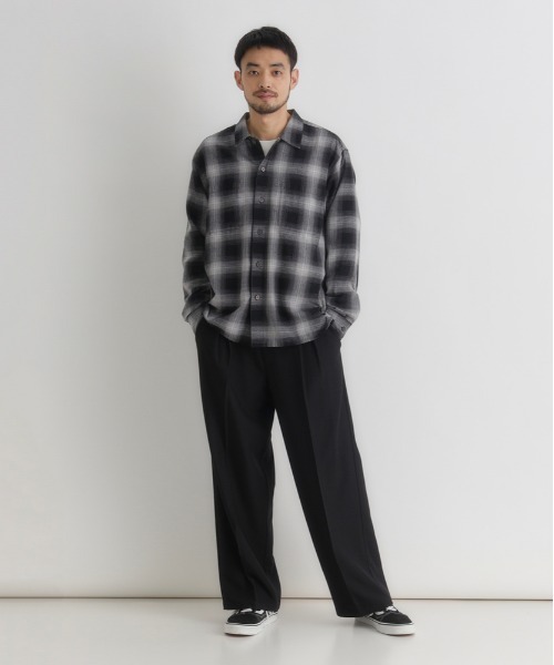 BACK NUMBER シャツ オンブレチェック 長袖シャツ (ワークシャツ