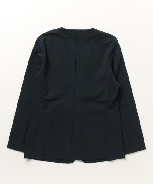 「SETUP7」 「MAISON BREEZE」ノーカラージャケット L グレー レディース_画像2