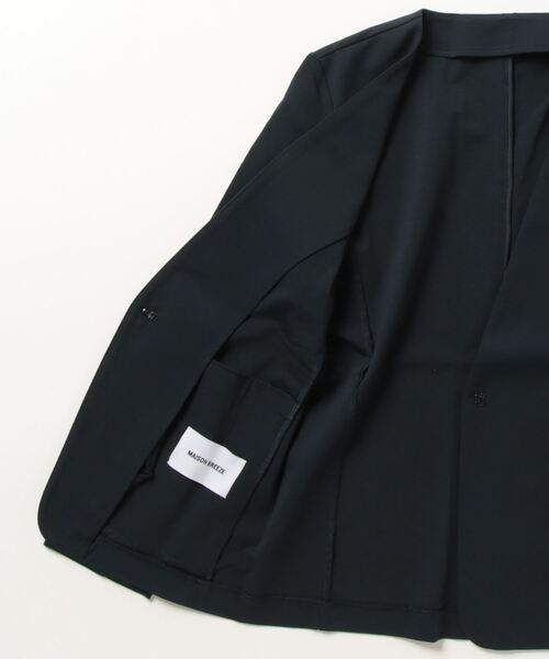 「SETUP7」 「MAISON BREEZE」ノーカラージャケット L グレー レディース_画像3