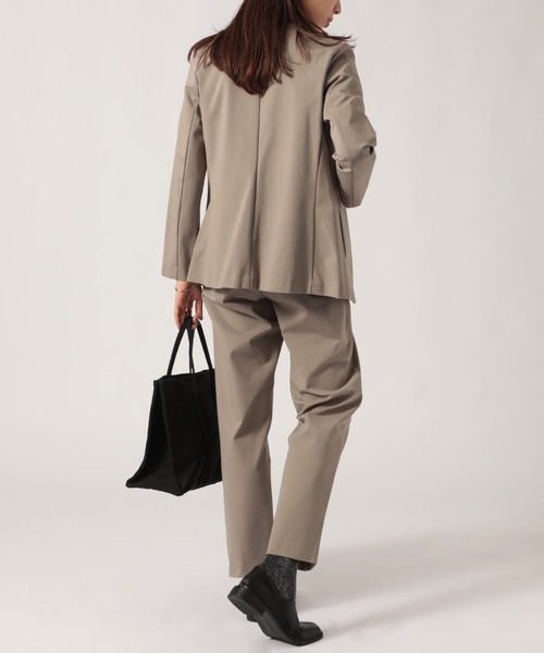 「SETUP7」 「MAISON BREEZE」ノーカラージャケット L グレー レディース_画像5