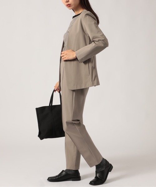 「SETUP7」 「MAISON BREEZE」ノーカラージャケット L グレー レディース_画像6