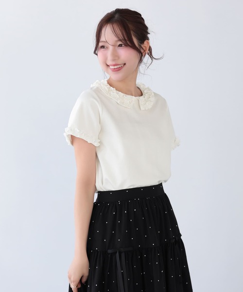 Fit more（フィットモア） tシャツ フリルカラーカットソートップス