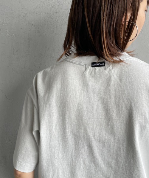 「AMERICANA」 半袖Tシャツ「jeansfactoryコラボ」 F ライトグレー レディース_画像7