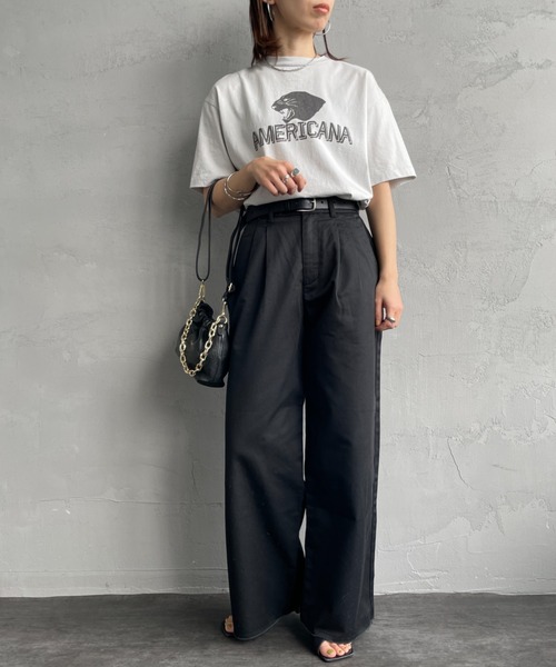 「AMERICANA」 半袖Tシャツ「jeansfactoryコラボ」 F ライトグレー レディース_画像8