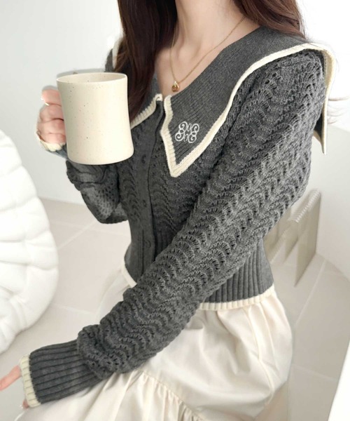 「mily bilet」 ニットカーディガン SMALL ブラック レディース_画像3