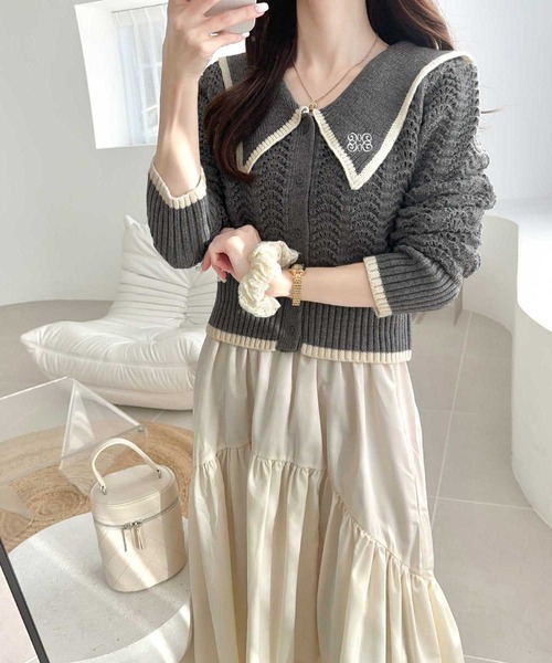 「mily bilet」 ニットカーディガン SMALL ブラック レディース_画像5