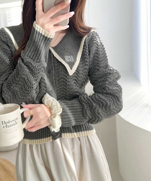 「mily bilet」 ニットカーディガン SMALL ブラック レディース_画像6
