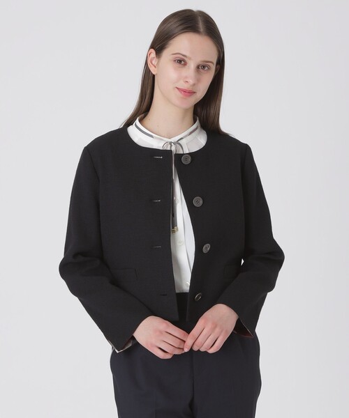 BLUE LABEL CRESTBRIDGE ノーカラージャケット 36 BLUE LABEL CRESTBRIDGE（ブルーレーベルクレストブリッジ