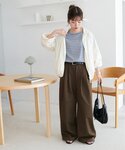 tシャツ 半袖 マルチボーダー5分袖 レディースの詳細画像5