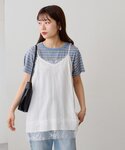 tシャツ 半袖 マルチボーダー5分袖 レディースの詳細画像4
