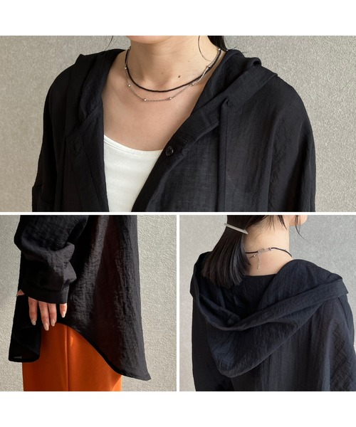 ブラウス シャツ フード付きシアービッグシャツ レディース : ZOZOTOWN