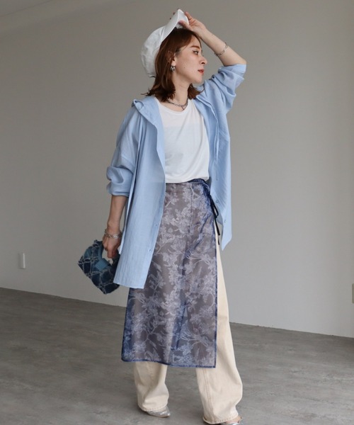 ブラウス シャツ フード付きシアービッグシャツ レディース : ZOZOTOWN