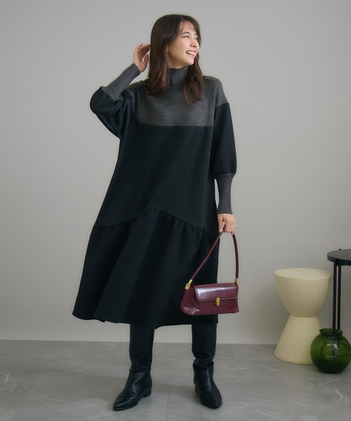 「KATHARINE ROSS」 長袖ワンピース MEDIUM ブラック レディース_画像6
