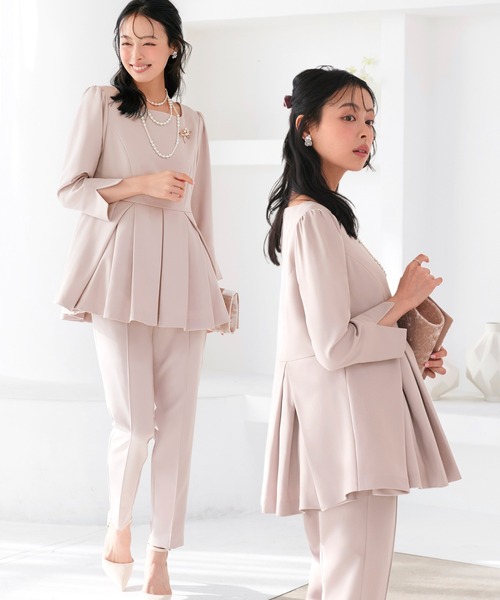 Glossy ピンクベージュセットアップ RUIRUE BOUTIQUE（ルイルエブティック） セットアップ LL ピンク