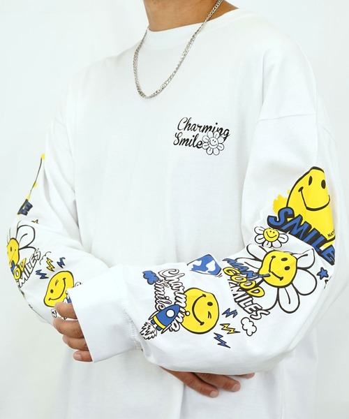 「SMILEY FACE」 長袖Tシャツ M ホワイト系その他5 メンズ_画像5