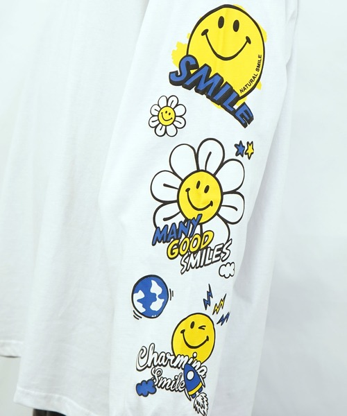 「SMILEY FACE」 長袖Tシャツ M ホワイト系その他5 メンズ_画像8