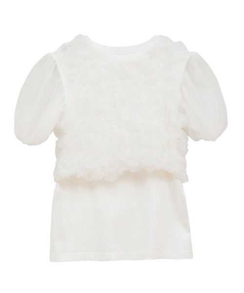 CLANE（クラネ） tシャツ CLANE/クラネ/TULLE VEST LAYERED TOPS