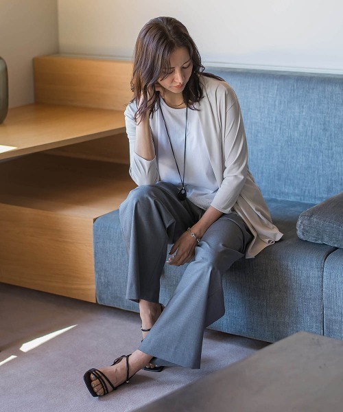 uvカット tシャツ 「WEB限定」ひやさらシワレス着流しカーディガン レディースの画像