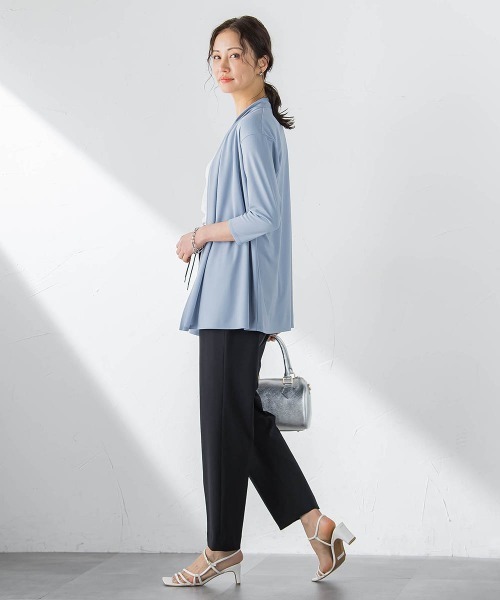 uvカット tシャツ 「WEB限定」ひやさらシワレス着流しカーディガン レディースの画像