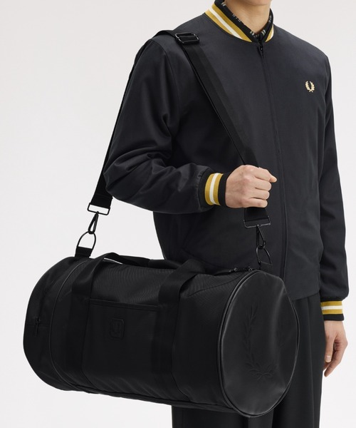FRED PERRY（フレッドペリー） ドラムバッグ Black Canvas Large