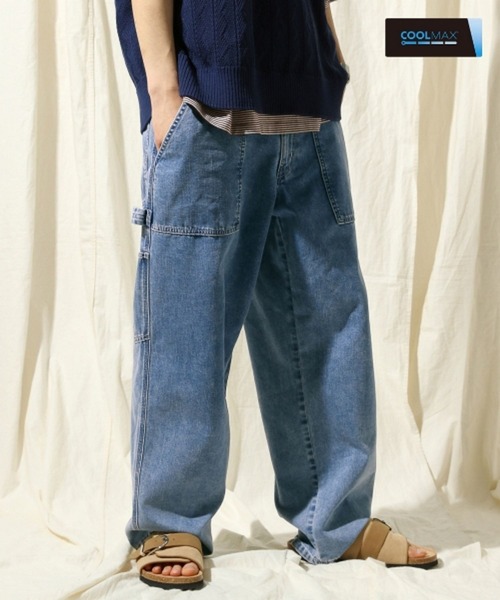 niko and…（ニコアンド） デニムパンツ LARGE ブルー メンズ