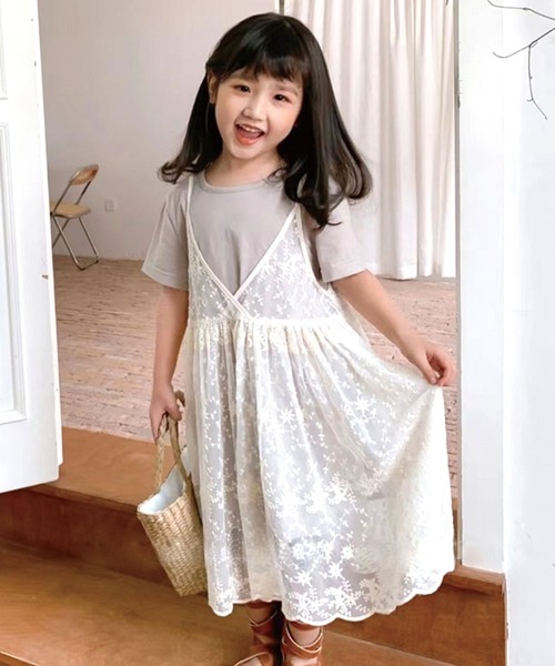 てなグッズや ワンピース Tシャツ付レースキャミワンピースセット ワンピース チュニック サイズ 8y キッズ 130サイズ相当 Www Masqueinfiel Com