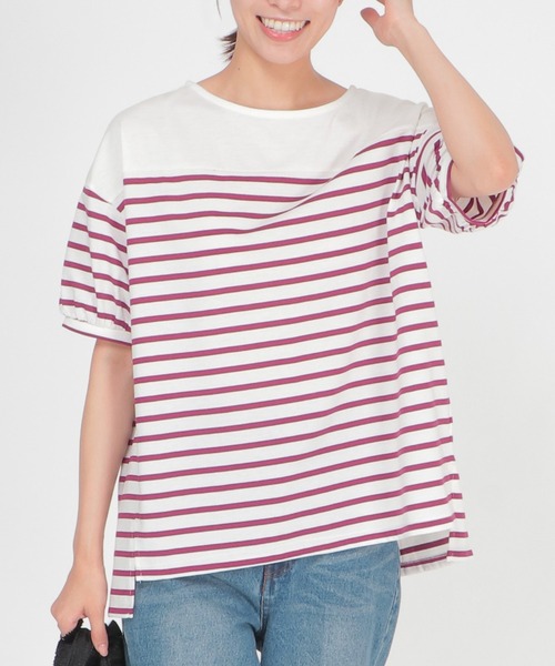 【K．K 】INSCRIRE ボーダーカットソー　M キーネックボーダーカットソー（Tシャツ/カットソー