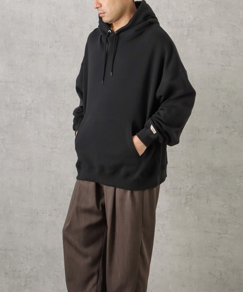 Goodwear パーカー 袖ネームタグ付き無地ビッグパーカー メンズ
