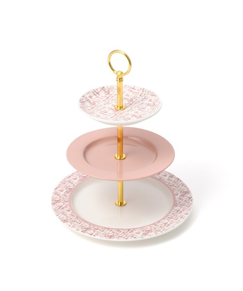 Francfranc（フランフラン） 食器 ツイード ケーキスタンド ピンク