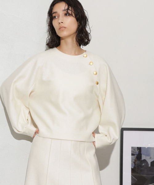 NANO universe シャツ ブラウス 圧縮ウールブラウス（セットアップ可  