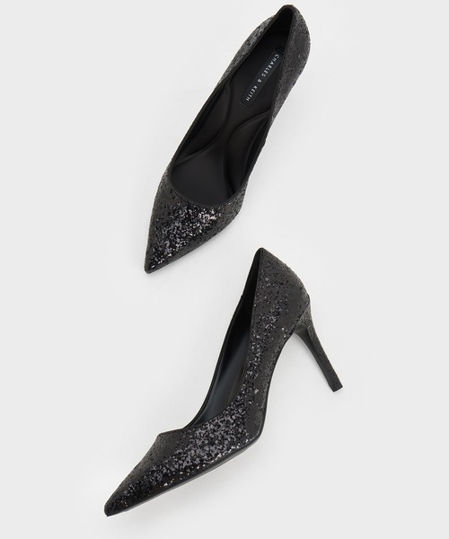 CHARLES ＆ KEITH パンプス Emmy エミー グリッターポインデッド