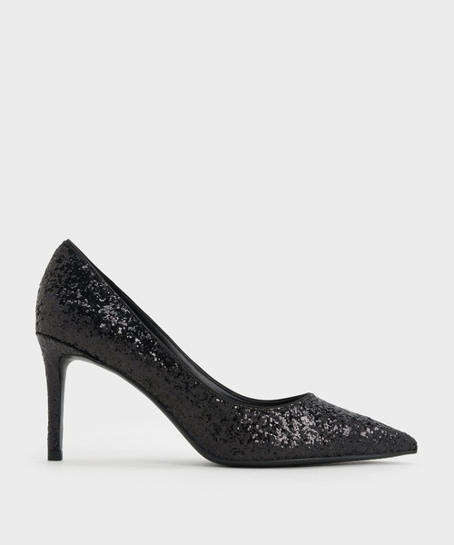 CHARLES & KEITH エミー　グリッターポインテッドトゥハイヒール CHARLES ＆ KEITH パンプス Emmy エミー グリッターポインデッド