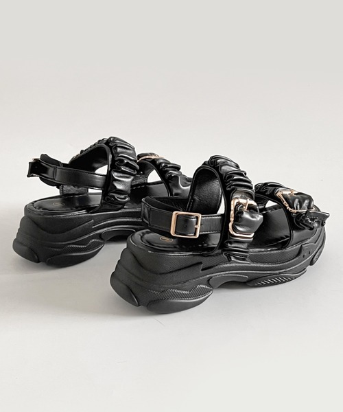 Shoes in Closet（シュークロ） サンダル 軽量厚底 ギャザーベルト