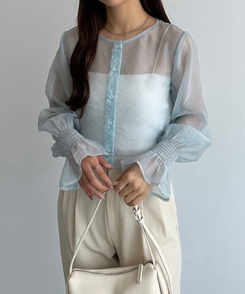 callautia ブラウス シャツ 前後2wayシアーブラウス レディース  