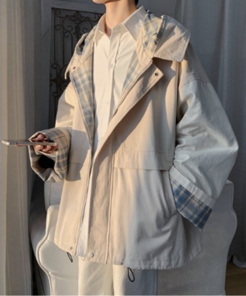 sorule マウンテンパーカー ウインドブレーカー 裏チェックマウンテン