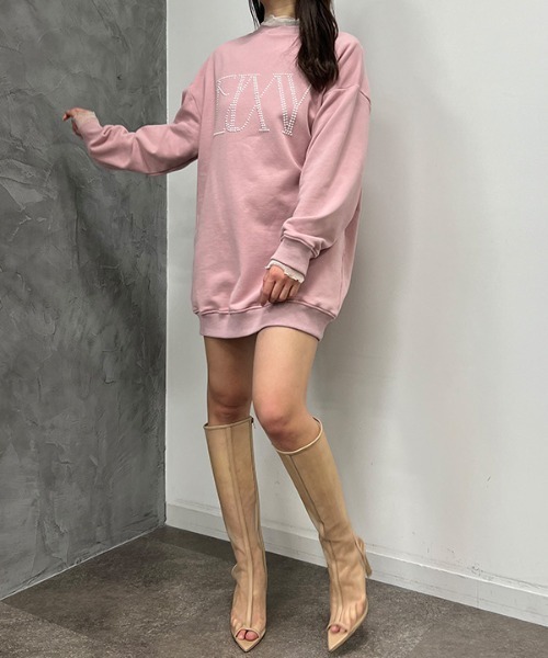 エイミーイストワール eimy istoire EIMYロゴスウェットミニワンピース （WHITE） eimy istoire ワンピース EIMYロゴスウェットミニワンピース