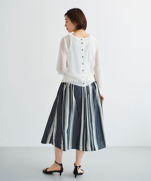le.coeur blanc / ルクールブラン シアー前後2WAYクルーカーディガン シアー前後2WAYクルーカーディガン/le.coeur blanc(ルクール