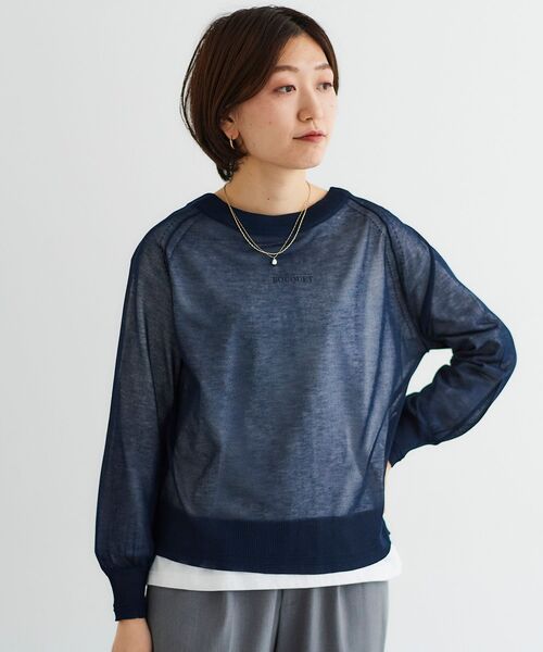 le.coeur blanc / ルクールブラン シアー前後2WAYクルーカーディガン シアー前後2WAYクルーカーディガン/le.coeur blanc(ルクール