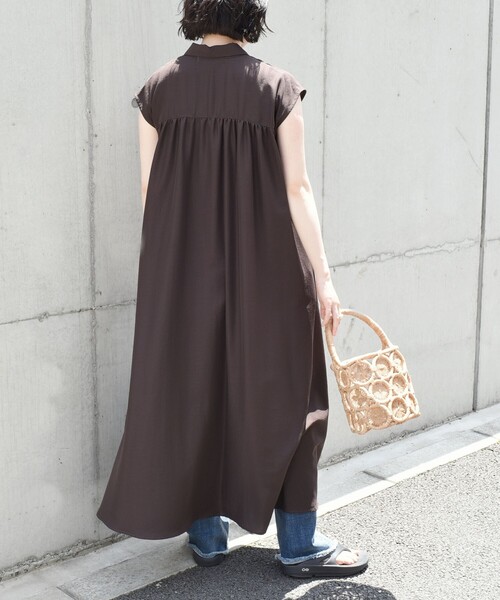 シャツワンピースパフスリーブ ハーフパンツセットアップ4082308 シャツワンピースパフスリーブ ハーフパンツセットアップ4082308