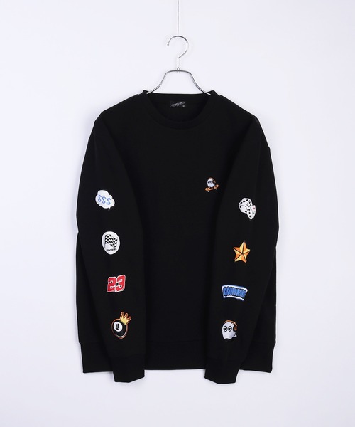 WESTSEA トレーナー スウェット スケボーおばけ 刺繍 袖プリント