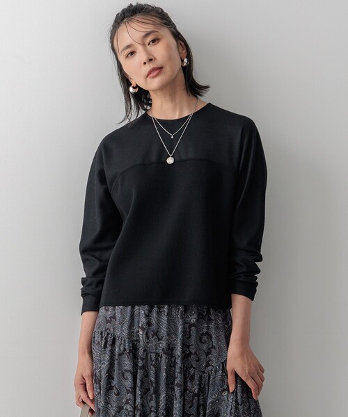 tシャツ 「洗える」ウールミルドジャージー ビスチェライクコンビ