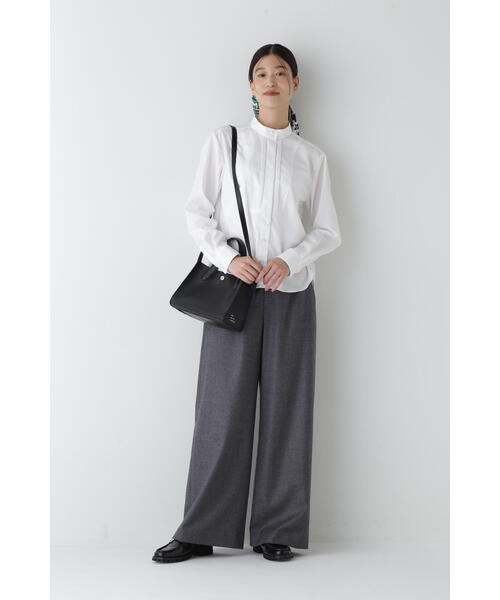 human woman パンツ ライトフラノセミワイドパンツ レディース