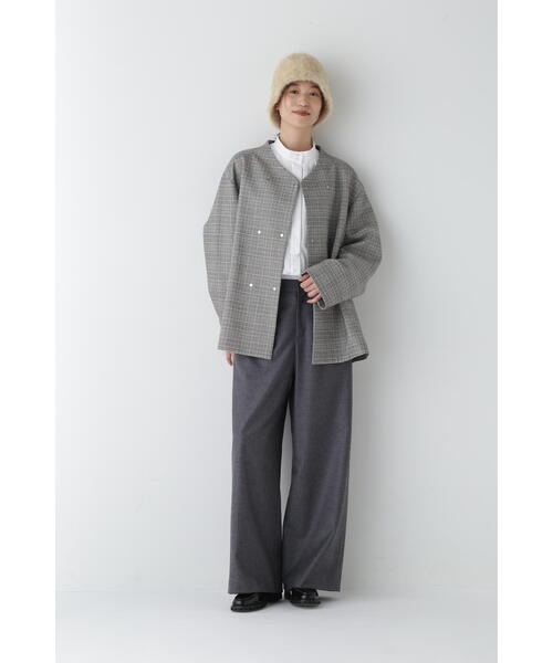 HUMAN WOMAN ヒューマンウーマン . フラノ ウール パンツ Ｓ human woman パンツ ライトフラノセミワイドパンツ レディース