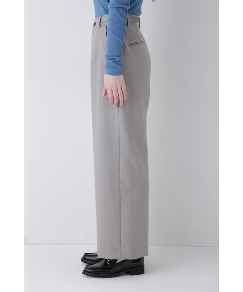 human woman パンツ ライトフラノセミワイドパンツ レディース