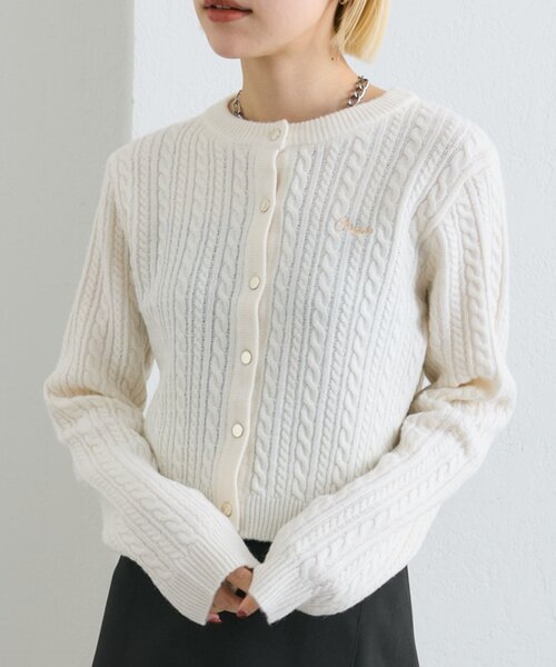 w closet（ダブルクローゼット） カーディガン 「7色展開」ケーブル