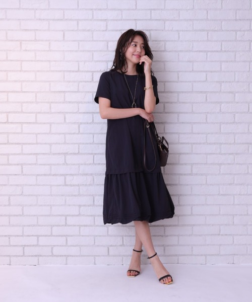★新品★ JUSGLITTY ワンピース　半袖　ブラック　Sサイズ　レディース JUSGLITTY 「JUSGLITTY」 半袖ワンピース 2 ブラック レディース