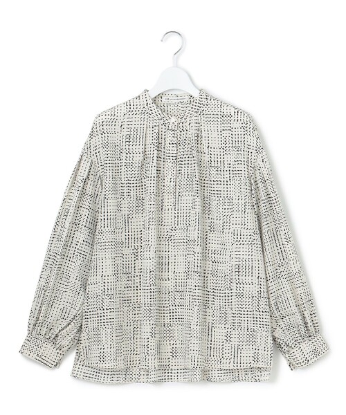 23区 ブラウス シャツ 「洗える」モノクロトーンプリント