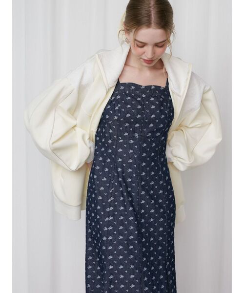 オーダワンピース CALNAMUR ワンピース DENIM JACQUARD FLOWER OP/デニム