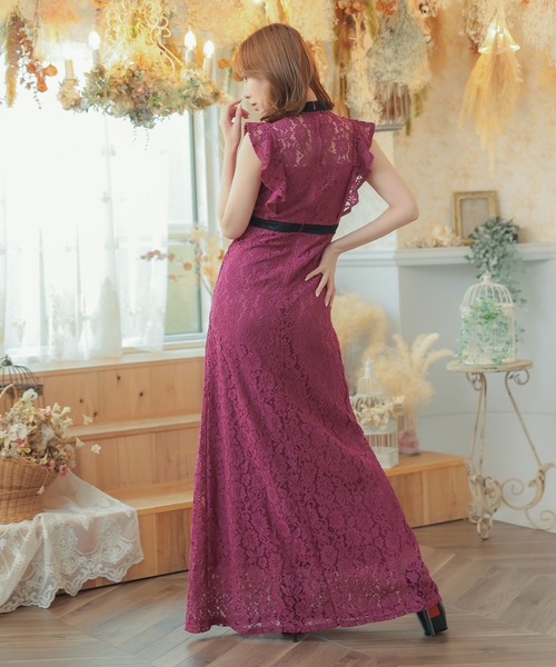 Tika（ティカ） ドレス キャバドレス ロング フレア ノースリーブ